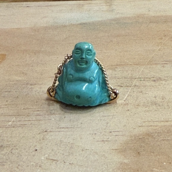 RARE Turquoise Buddha Talisman in 14k Gold - Picture 6 of 6
